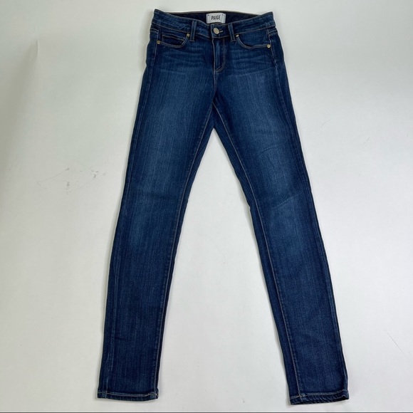 PAIGE Denim - PAIGE Hoxton Ultra Skinny Ankle Dark Blue Washed Vista High Rise Stretch Jeans